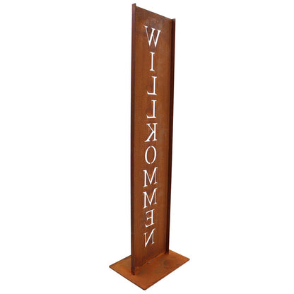 Welkomstbord roest metaal 71x15 cm