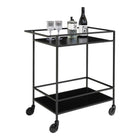 Vita Bar Trolley Black Steel With Two Shelves 68x40x79 Cm