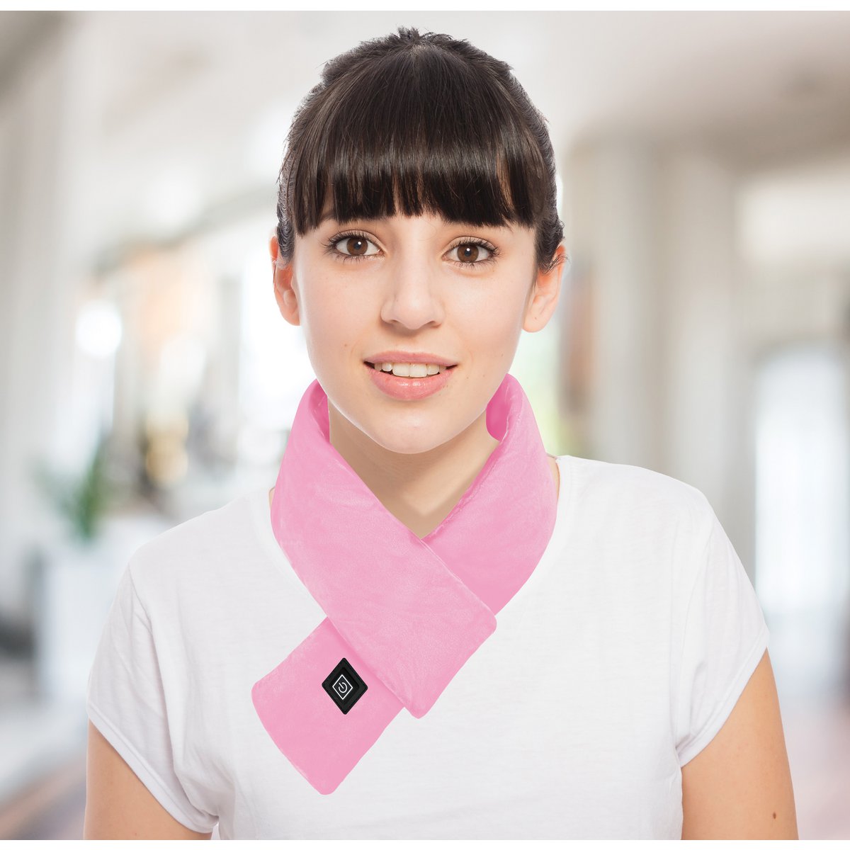 Verwarmde sjaal roze