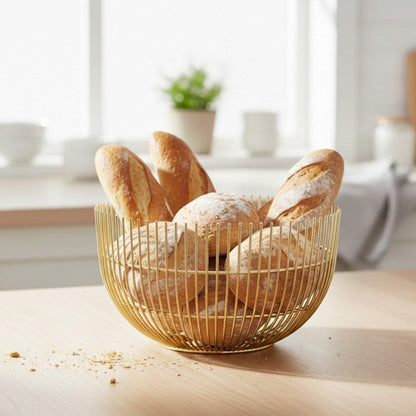 Gouden broodmand groot model 20x20x12cm