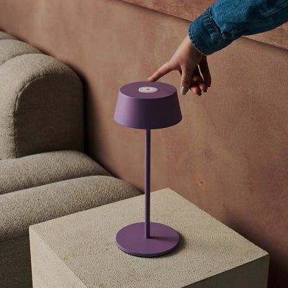 Hugo Violet Lilac Rechargeable Table Lamp - Stylish, dimmable lamp & wireless