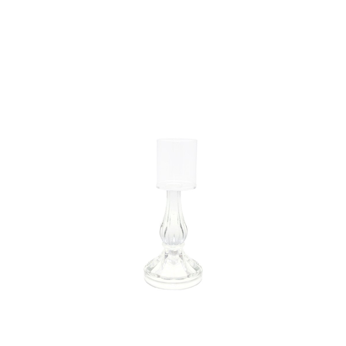 Transparent candle holders small model H21cm
