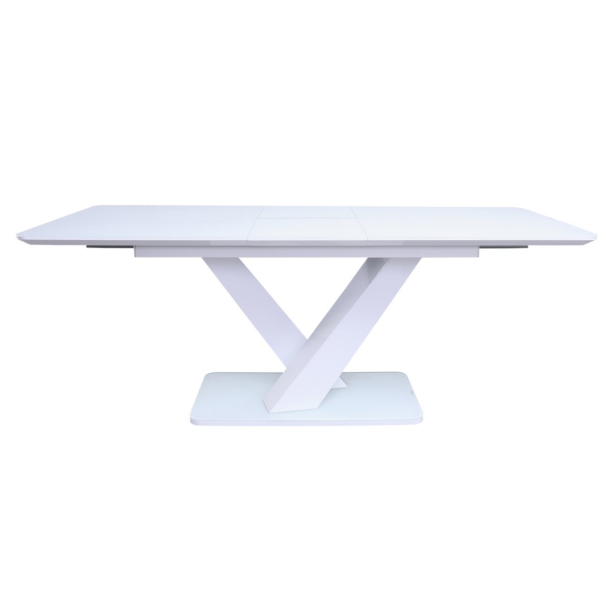 Eettafel 160/200x90 cm wit MDF glas