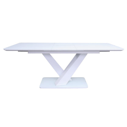 Eettafel 160/200x90 cm wit MDF glas