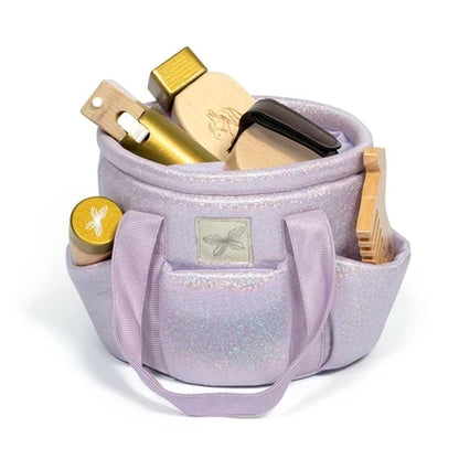 Verzorgingstas lila glitter