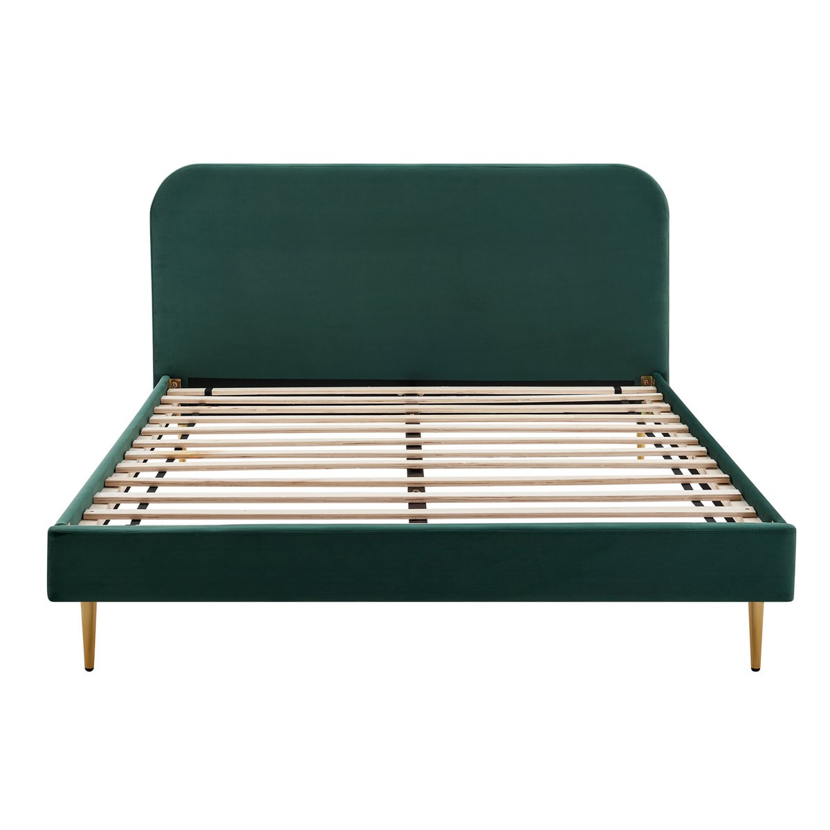 Gestoffeerd bed groen 140x200 cm fluweel