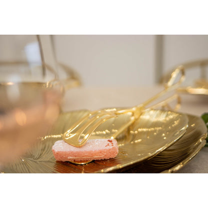Serveertang 27 cm goud metaal