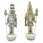 Notenkraker beeld set 2 stuks 23 cm goud zilver kunststof