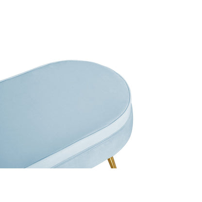 Oval pouffe in light grey velvet