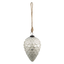 Kerstbal Ø 8 cm zilver wit glas
