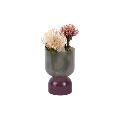 Vaas glas grijs 15 cm