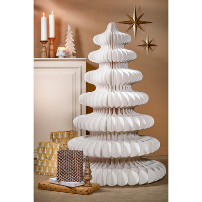 Papieren kerstboom 152 cm wit Ø104 cm