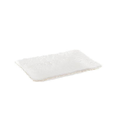Cake schotel 23x14.5x2.5 cm glas goud