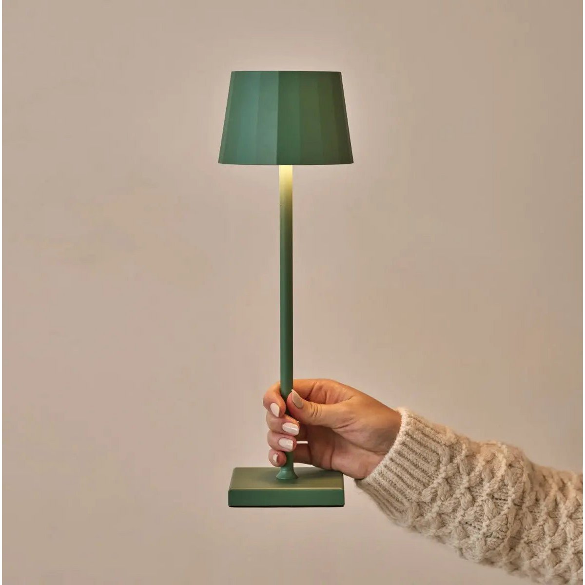 Tafellamp oplaadbaar salie groen 38 cm