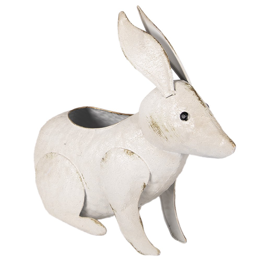 Plantenhouder konijn 40 cm beige metaal