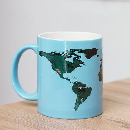 Mok 300 ml keramiek warmtegevoelig blauw groen bruin