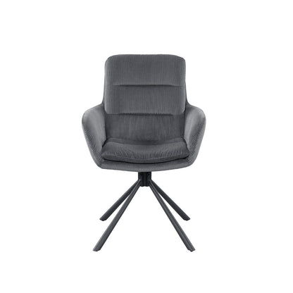 Fauteuil donkergrijs corduroy-look 60x64x89 cm