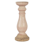 Candlestick Ø 14x36 cm Pink Ceramic Candle Holder