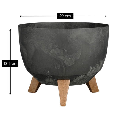 Plantenbak Doppio Ø29 cm zwart