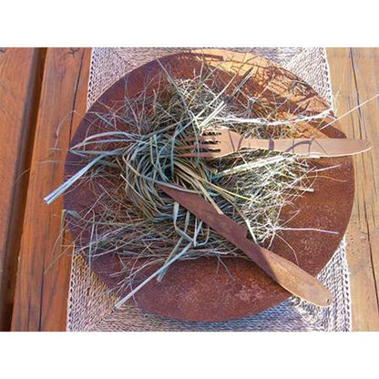 Roest decoratie bestek mes vork 20 cm