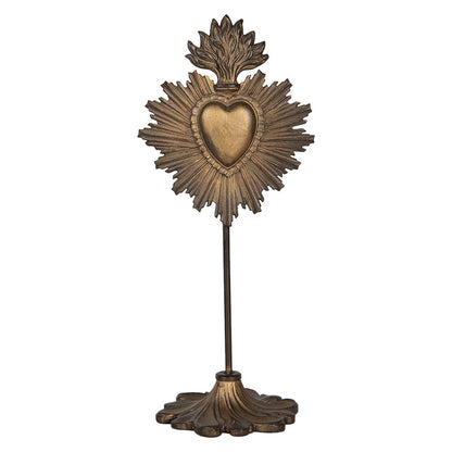 Decoratie Beeld 10x8x23 cm Goudkleurig Kunststof Heilig Hart