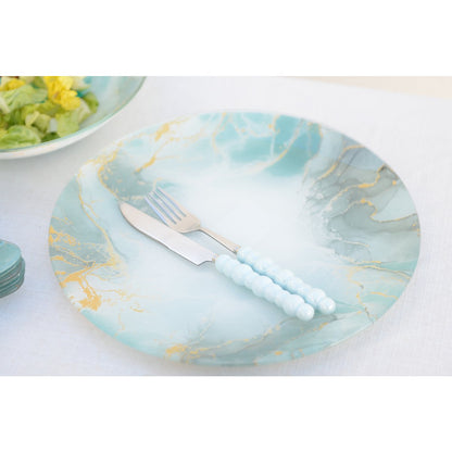 Silver Dessert Knives with Multi-Coloured Handles - Set of 6
