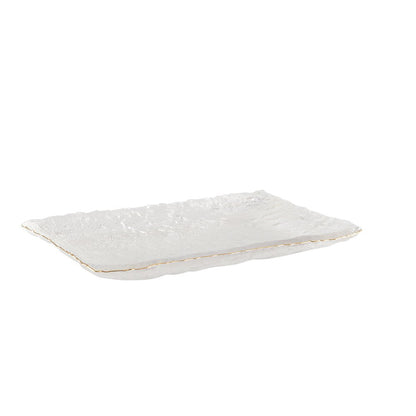 Cake schotel 23x14.5x2.5 cm glas goud