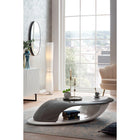Salontafel glasvezel 130x58x30 cm grijs wit