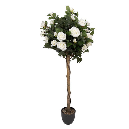 Kunstplant Roos 120 cm Wit Kunststof