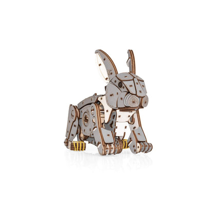 Eco Wood Art (EWA) DIY 3D Mechanische Houten Puzzel, Grey Rabbit, 4578, 21,7x10,4x17,4