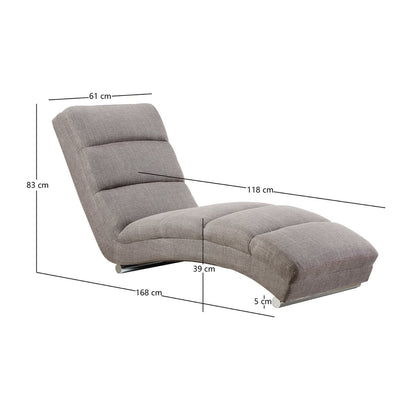 Chaise longue structuurstof grijs 170x60x82 cm