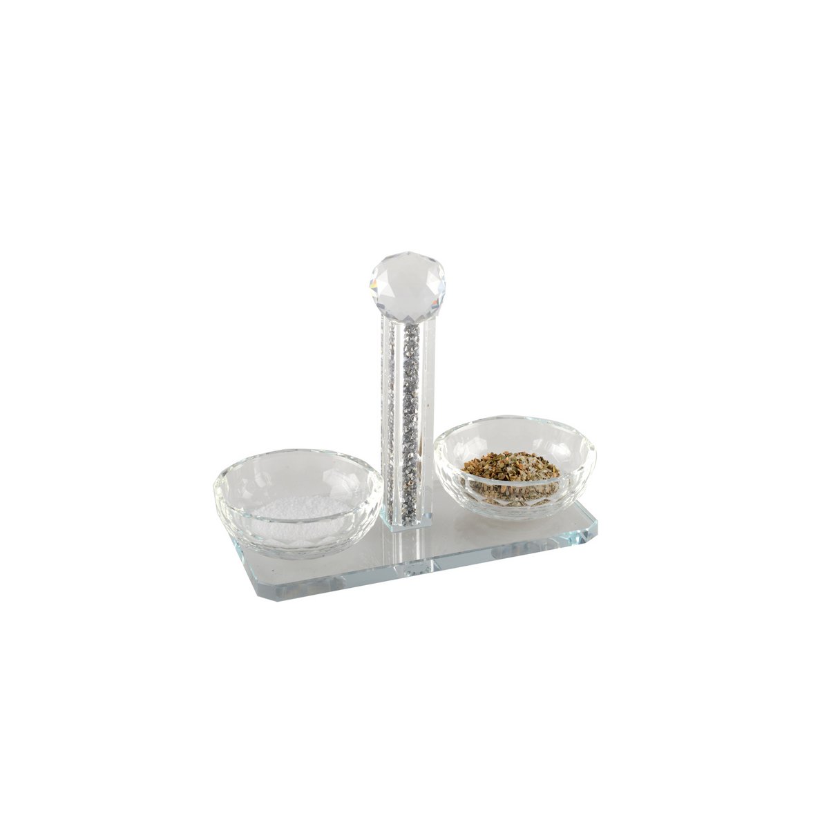 Zout en peper set kristalwit glas keramiek