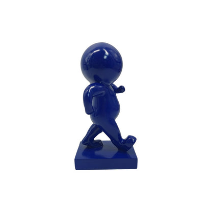 Beeldje Amigo lopend medium blauw polyresin 10x11x20 cm