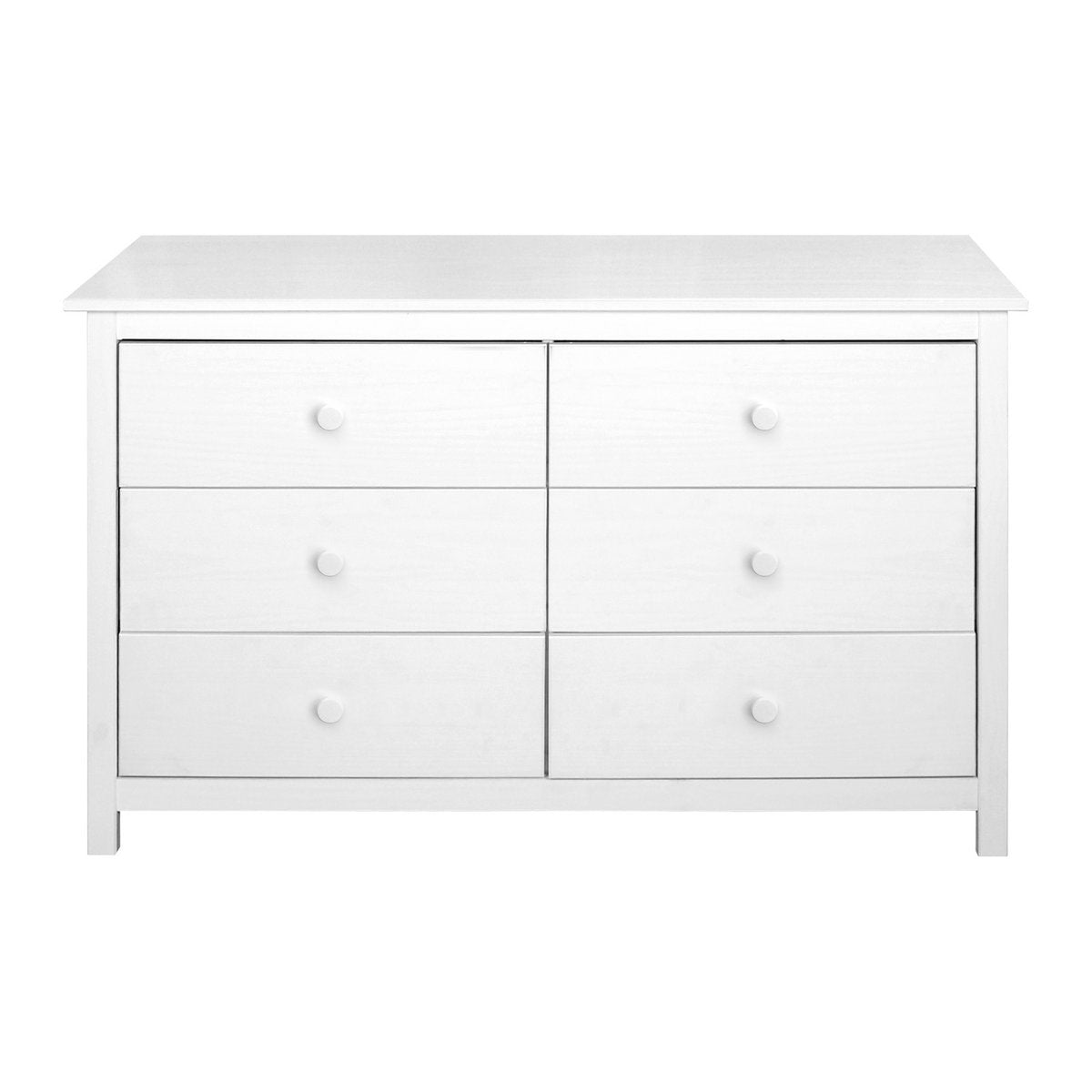 Dressoir massief grenenhout 6 lades wit