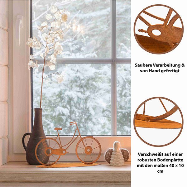 Metalen decoratiefiets patina roest