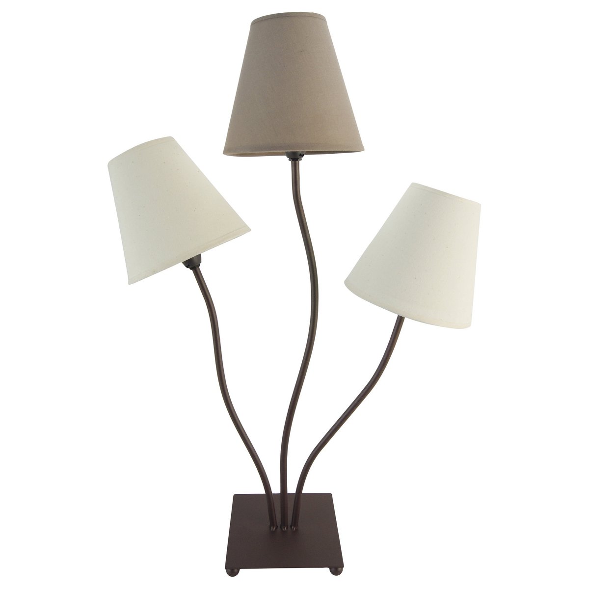 Textiellamp Drievlamige Boho Tafellamp Beige Bruin E14