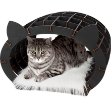 Kattenhuis 48x36x45 cm hout zwart wit