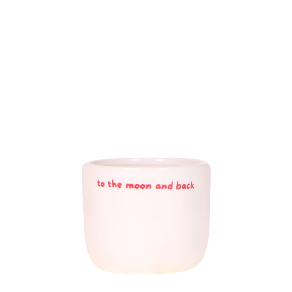 White ceramic decorative pot 'to the moon and back' - Ø6cm