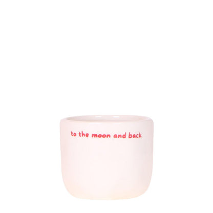 White ceramic decorative pot 'to the moon and back' - Ø6cm