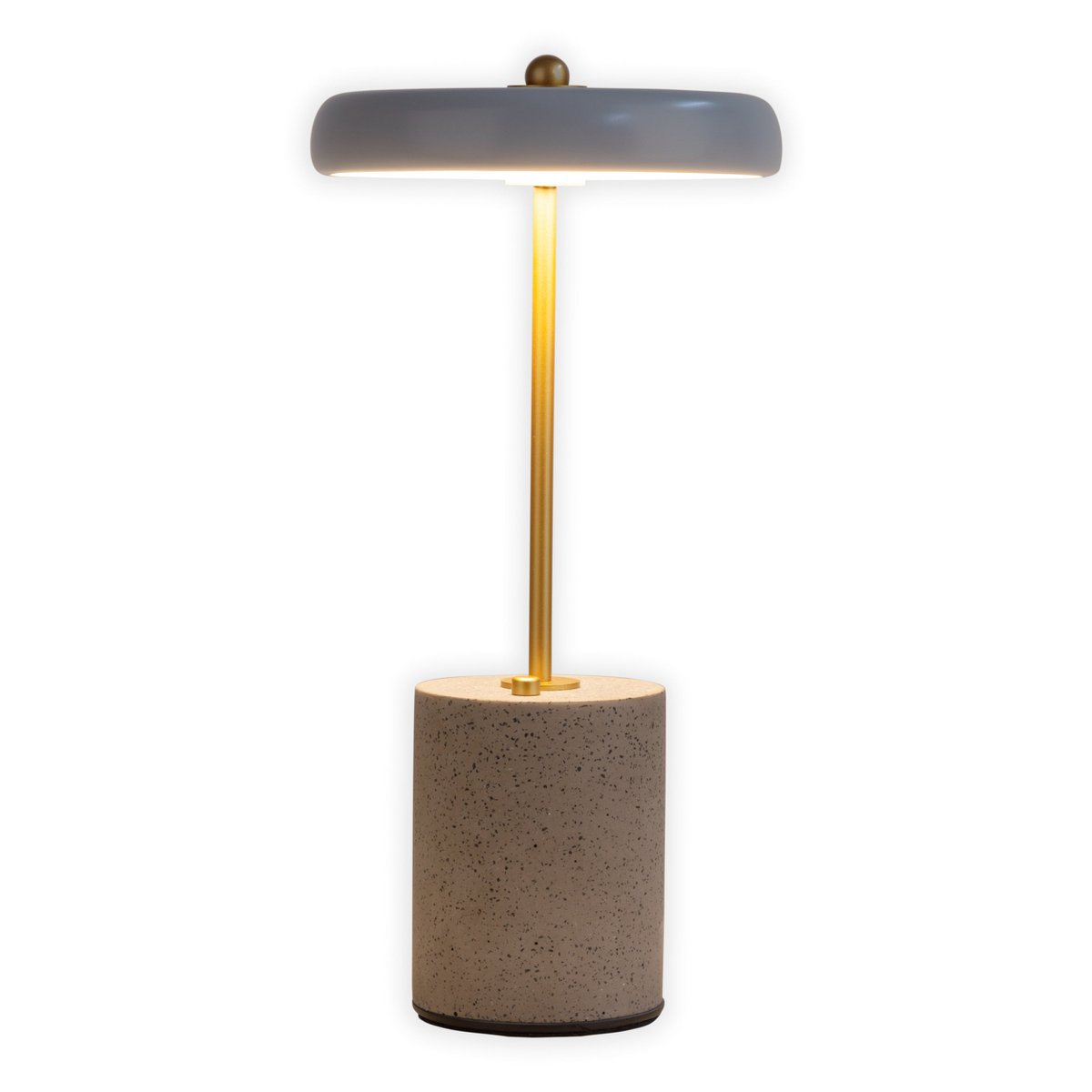 Batterijlamp Seta Grijs Met Beton Voet En Ingebouwde Led