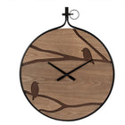 Wandklok 60x4x72 cm bruin zwart MDF vogels