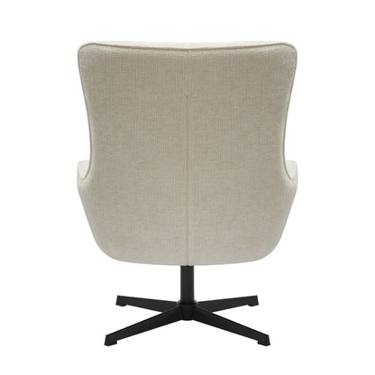 Fauteuil chenille stof draaibaar beige 81x85x103 cm