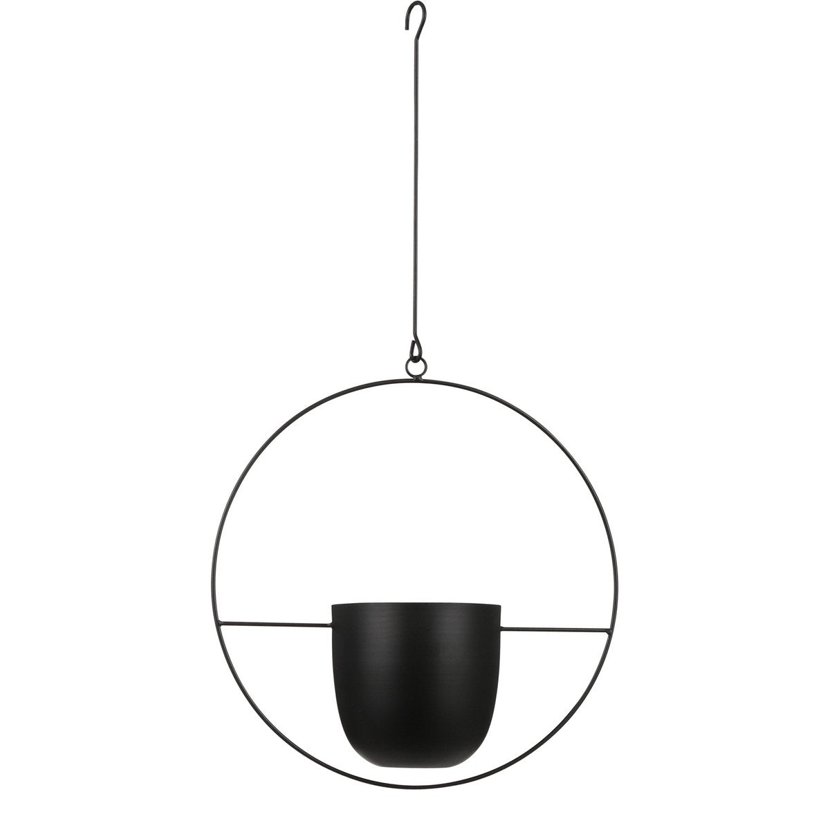 Hangende bloempot Dexter 34x14x65 cm zwart metaal