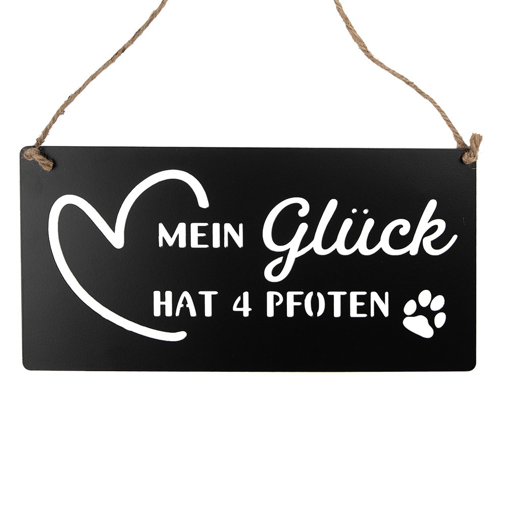 Tekstbord 30x15 cm zwart metaal