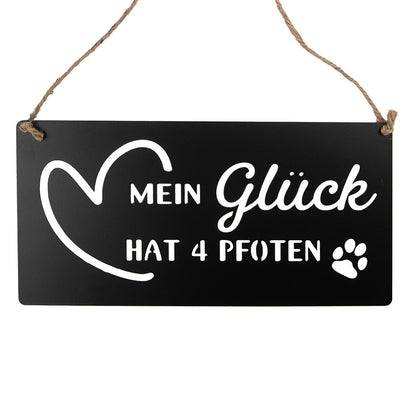 Tekstbord 30x15 cm zwart metaal