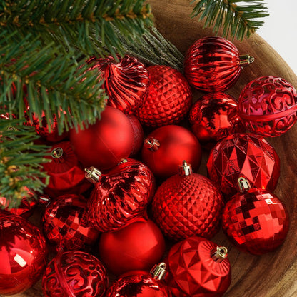 Kerstballen set  Rood