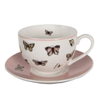 Kop en schotel 200 ml porselein wit roze
