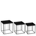 Bijzettafel set 3 stuks metaal zwart