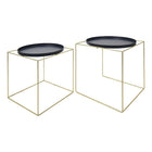 Bijzettafel set Ø 47x47 cm en Ø 41x42 cm