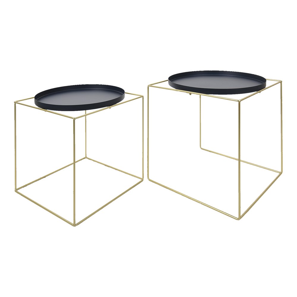 Bijzettafel set Ø 47x47 cm en Ø 41x42 cm